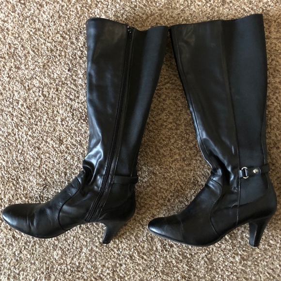 Karen Scott Shoes - Karen Scott Black Heeled Riding Boots - Size 10
